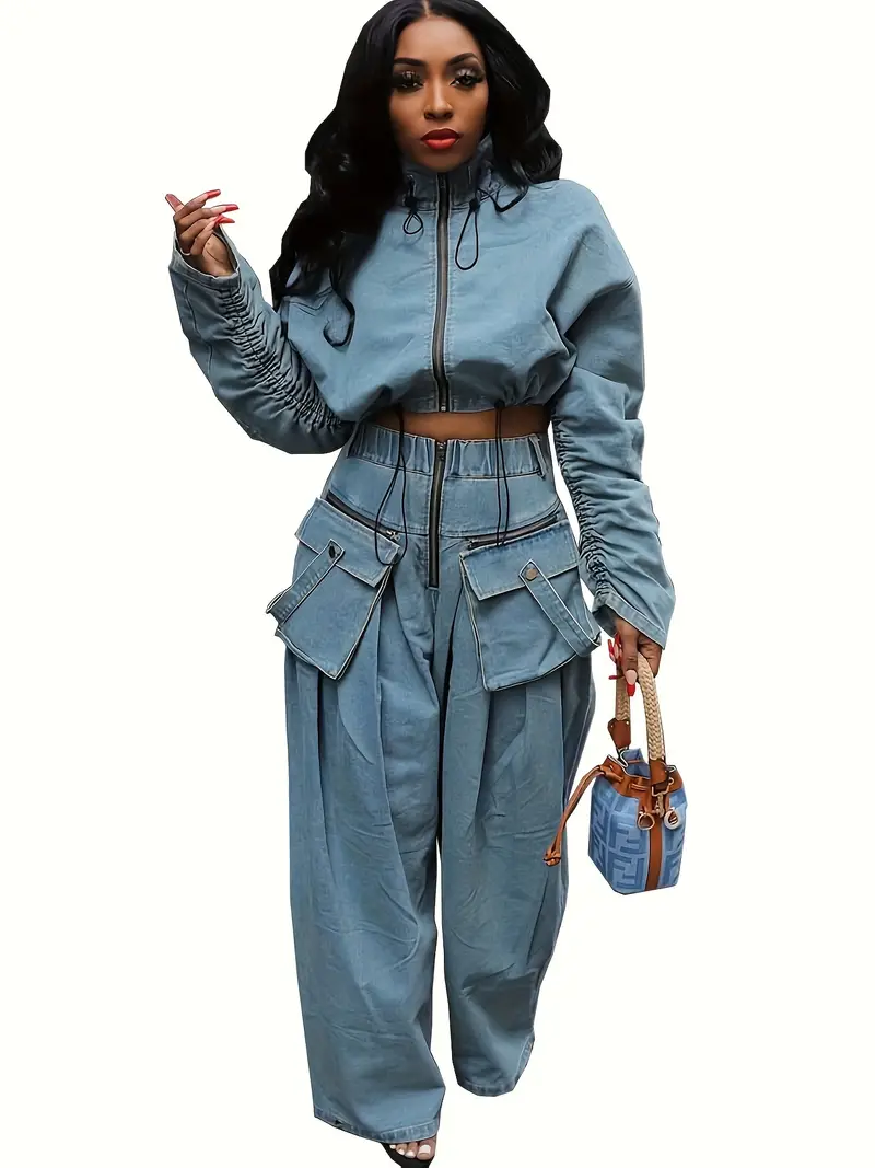 EYHO Two Piece Rags2Riches Denim 2-Piece Set